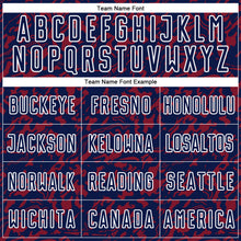 Load image into Gallery viewer, Custom Navy Crimson-White Liquid Fluid Pattern Sports Sublimation Soccer Uniform Jersey
