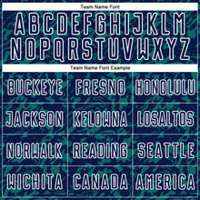 Charger l'image dans la galerie, Custom Navy Teal-White Liquid Fluid Pattern Sports Sublimation Soccer Uniform Jersey
