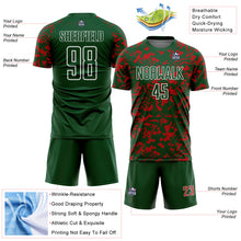 Laden Sie das Bild in den Galerie-Viewer, Custom Green Red-White Liquid Fluid Pattern Sports Sublimation Soccer Uniform Jersey
