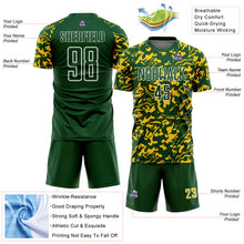 Load image into Gallery viewer, Custom Green Yellow-White Liquid Fluid Pattern Sports Sublimation Soccer Uniform Jersey
