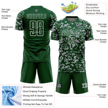 Load image into Gallery viewer, Custom Green Gray-White Liquid Fluid Pattern Sports Sublimation Soccer Uniform Jersey
