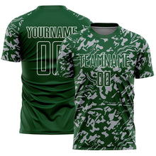 Load image into Gallery viewer, Custom Green Gray-White Liquid Fluid Pattern Sports Sublimation Soccer Uniform Jersey
