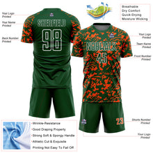 Загрузить изображение в средство просмотра галереи, Custom Green Orange-White Liquid Fluid Pattern Sports Sublimation Soccer Uniform Jersey
