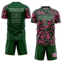 Load image into Gallery viewer, Custom Green Pink-White Liquid Fluid Pattern Sports Sublimation Soccer Uniform Jersey
