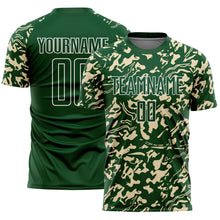 Загрузить изображение в средство просмотра галереи, Custom Green Cream-White Liquid Fluid Pattern Sports Sublimation Soccer Uniform Jersey
