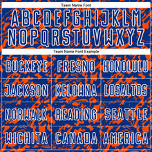 Загрузить изображение в средство просмотра галереи, Custom Royal Orange-White Liquid Fluid Pattern Sports Sublimation Soccer Uniform Jersey
