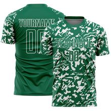 Load image into Gallery viewer, Custom Kelly Green White Liquid Fluid Pattern Sports Sublimation Soccer Uniform Jersey
