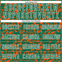 Загрузить изображение в средство просмотра галереи, Custom Kelly Green Orange-White Liquid Fluid Pattern Sports Sublimation Soccer Uniform Jersey
