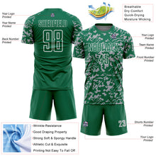 Load image into Gallery viewer, Custom Kelly Green Gray-White Liquid Fluid Pattern Sports Sublimation Soccer Uniform Jersey
