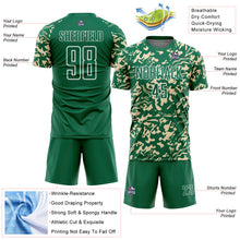 Load image into Gallery viewer, Custom Kelly Green Cream-White Liquid Fluid Pattern Sports Sublimation Soccer Uniform Jersey
