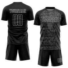 Загрузить изображение в средство просмотра галереи, Custom Black White Abstract Scribble Curve Line Pattern Sports Sublimation Soccer Uniform Jersey
