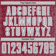 Загрузить изображение в средство просмотра галереи, Custom Crimson Gray-White Abstract Scribble Curve Line Pattern Sports Sublimation Soccer Uniform Jersey
