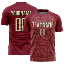 Загрузить изображение в средство просмотра галереи, Custom Crimson Cream-Black Abstract Scribble Curve Line Pattern Sports Sublimation Soccer Uniform Jersey
