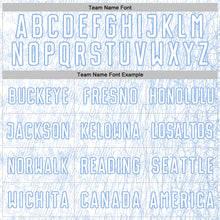 Загрузить изображение в средство просмотра галереи, Custom White Light Blue Abstract Scribble Curve Line Pattern Sports Sublimation Soccer Uniform Jersey
