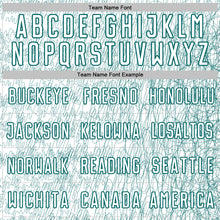 Charger l'image dans la galerie, Custom White Teal Abstract Scribble Curve Line Pattern Sports Sublimation Soccer Uniform Jersey
