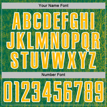 Load image into Gallery viewer, Custom Kelly Green Gold-White Abstract Scribble Curve Line Pattern Sports Sublimation Soccer Uniform Jersey
