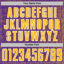 Load image into Gallery viewer, Custom Purple Gold-White Abstract Scribble Curve Line Pattern Sports Sublimation Soccer Uniform Jersey
