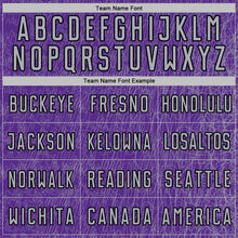 Загрузить изображение в средство просмотра галереи, Custom Purple Gray-Black Abstract Scribble Curve Line Pattern Sports Sublimation Soccer Uniform Jersey
