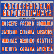 Загрузить изображение в средство просмотра галереи, Custom Thunder Blue Orange-White Abstract Scribble Curve Line Pattern Sports Sublimation Soccer Uniform Jersey
