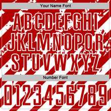 Load image into Gallery viewer, Custom Red White Distressed Diagonal Stripe Pattern Sports Sublimation Soccer Uniform Jersey
