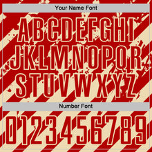 Laden Sie das Bild in den Galerie-Viewer, Custom Red Cream Distressed Diagonal Stripe Pattern Sports Sublimation Soccer Uniform Jersey
