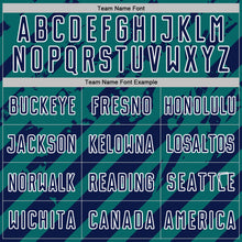 Загрузить изображение в средство просмотра галереи, Custom Teal Navy-White Distressed Diagonal Stripe Pattern Sports Sublimation Soccer Uniform Jersey
