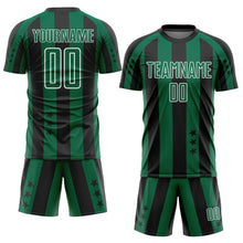 Charger l'image dans la galerie, Custom Black Kelly Green-White Stars And Stripes Sports Sublimation Soccer Uniform Jersey
