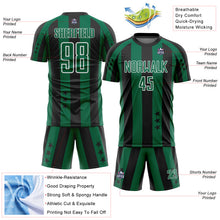 Charger l'image dans la galerie, Custom Black Kelly Green-White Stars And Stripes Sports Sublimation Soccer Uniform Jersey
