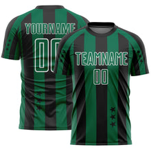 Charger l'image dans la galerie, Custom Black Kelly Green-White Stars And Stripes Sports Sublimation Soccer Uniform Jersey
