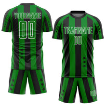 Load image into Gallery viewer, Custom Black Grass Green-White Stars And Stripes Sports Sublimation Soccer Uniform Jersey
