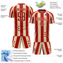 Laden Sie das Bild in den Galerie-Viewer, Custom Red Cream Stars And Stripes Sports Sublimation Soccer Uniform Jersey
