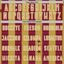 Загрузить изображение в средство просмотра галереи, Custom Crimson Old Gold-White Stars And Stripes Sports Sublimation Soccer Uniform Jersey
