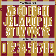 Загрузить изображение в средство просмотра галереи, Custom Crimson Old Gold-White Stars And Stripes Sports Sublimation Soccer Uniform Jersey
