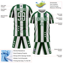 Загрузить изображение в средство просмотра галереи, Custom White Green Stars And Stripes Sports Sublimation Soccer Uniform Jersey
