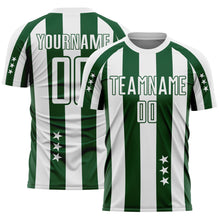 Загрузить изображение в средство просмотра галереи, Custom White Green Stars And Stripes Sports Sublimation Soccer Uniform Jersey
