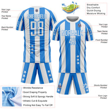 Загрузить изображение в средство просмотра галереи, Custom White Powder Blue Stars And Stripes Sports Sublimation Soccer Uniform Jersey
