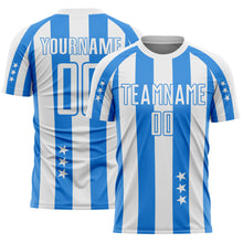 Загрузить изображение в средство просмотра галереи, Custom White Powder Blue Stars And Stripes Sports Sublimation Soccer Uniform Jersey
