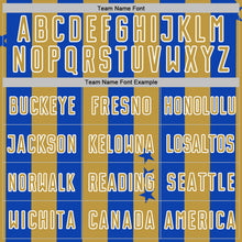 Charger l'image dans la galerie, Custom Thunder Blue Old Gold-White Stars And Stripes Sports Sublimation Soccer Uniform Jersey
