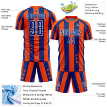 Загрузить изображение в средство просмотра галереи, Custom Orange Royal-White Stars And Stripes Sports Sublimation Soccer Uniform Jersey
