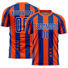 Загрузить изображение в средство просмотра галереи, Custom Orange Royal-White Stars And Stripes Sports Sublimation Soccer Uniform Jersey
