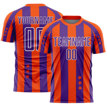 Загрузить изображение в средство просмотра галереи, Custom Orange Purple-White Stars And Stripes Sports Sublimation Soccer Uniform Jersey
