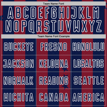 Laden Sie das Bild in den Galerie-Viewer, Custom Navy Crimson-White Stars And Stripes Sports Sublimation Soccer Uniform Jersey
