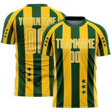 Charger l'image dans la galerie, Custom Green Yellow-White Stars And Stripes Sports Sublimation Soccer Uniform Jersey

