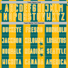 Load image into Gallery viewer, Custom Teal Gold-White Stars And Stripes Sports Sublimation Soccer Uniform Jersey
