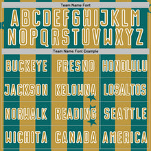 Load image into Gallery viewer, Custom Teal Old Gold-White Stars And Stripes Sports Sublimation Soccer Uniform Jersey
