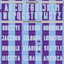 Load image into Gallery viewer, Custom Purple Light Blue-White Stars And Stripes Sports Sublimation Soccer Uniform Jersey
