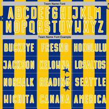 Load image into Gallery viewer, Custom Royal Yellow-White Stars And Stripes Sports Sublimation Soccer Uniform Jersey

