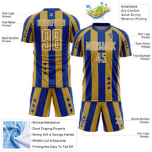 Load image into Gallery viewer, Custom Royal Old Gold-White Stars And Stripes Sports Sublimation Soccer Uniform Jersey
