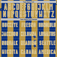 Load image into Gallery viewer, Custom Royal Old Gold-White Stars And Stripes Sports Sublimation Soccer Uniform Jersey
