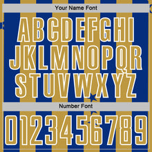 Load image into Gallery viewer, Custom Royal Old Gold-White Stars And Stripes Sports Sublimation Soccer Uniform Jersey
